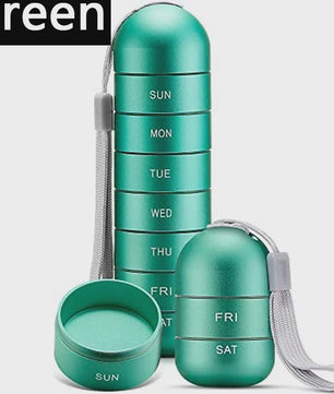 Waterdichte Pillendoos 7 Dagen - Aluminium Pillenhouder met Sleutelhanger