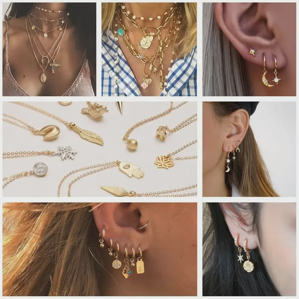 Gouden Bedeltjes voor Sieraden Maken: Cactus, Kers, Paddenstoel, Bloem & Fruit