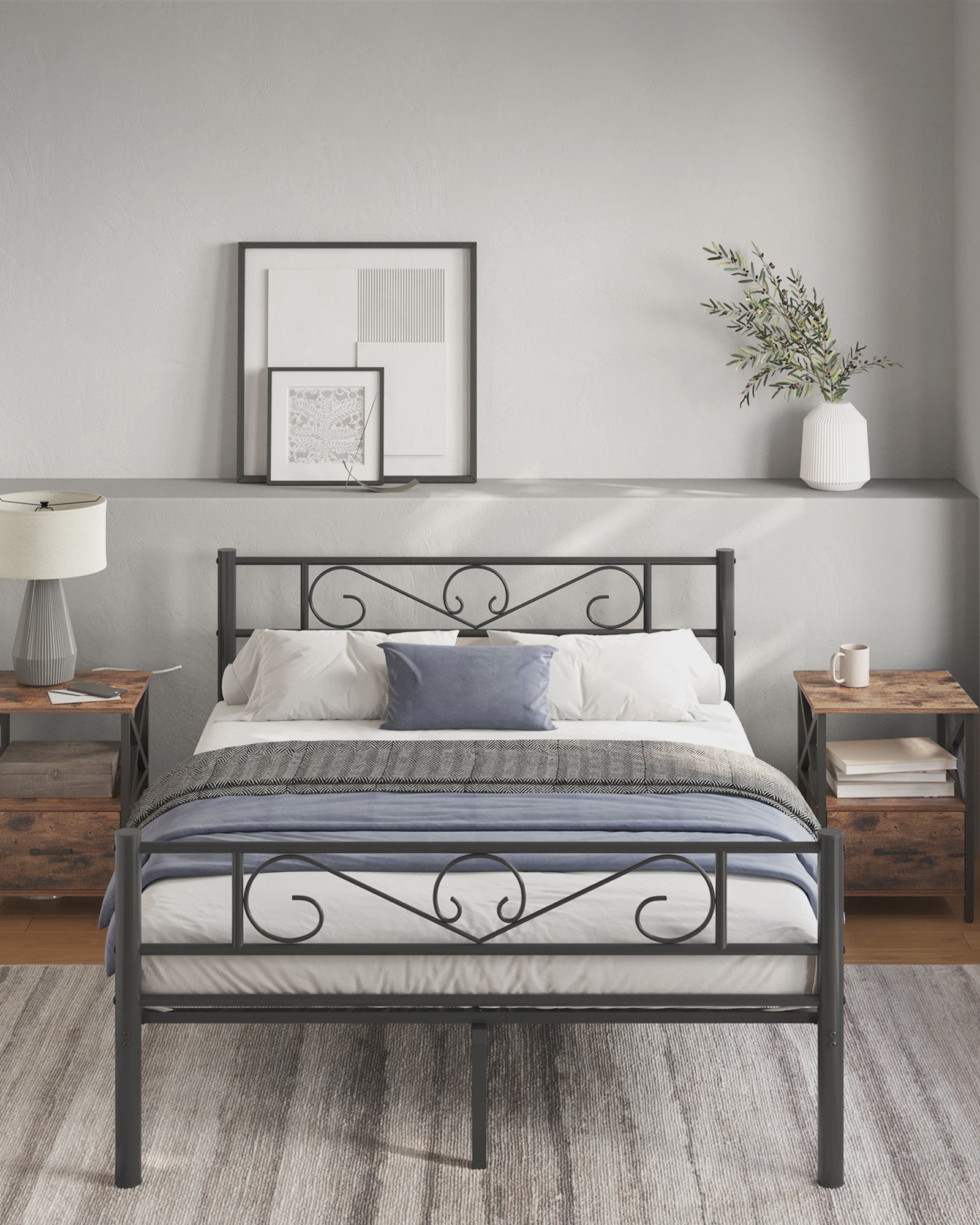 Stijlvol Metalen Bed 140x200 cm - Duurzaam en Elegant Bedframe