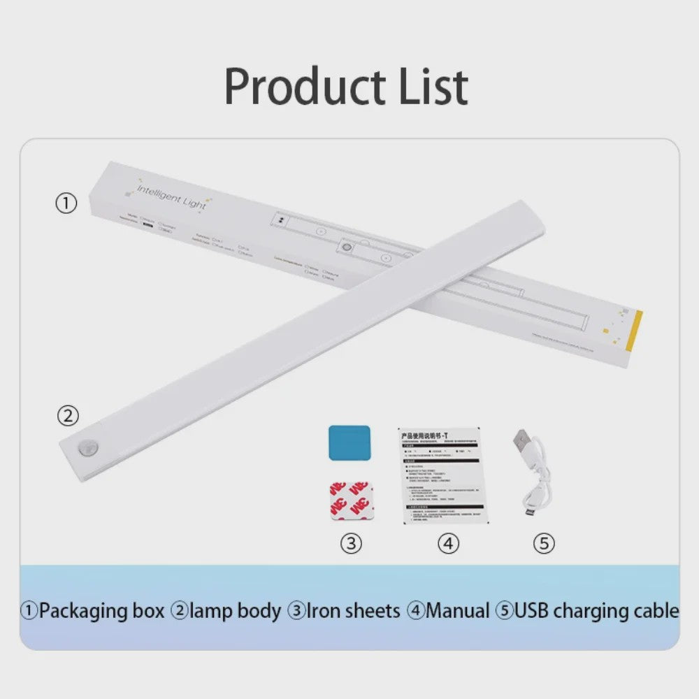 Draadloze LED Lamp met Bewegingssensor - USB Oplaadbaar voor Kast, Keuken & Slaapkamer