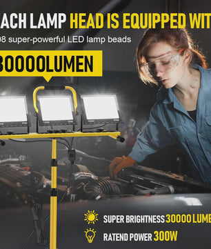 300W LED Werkverlichting met Verstelbaar Statief - IP66 Waterdicht & Draagbaar
