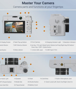4K Digitale Camcorder met 75MP Foto, 18x Zoom, Dual Camera's & Autofocus