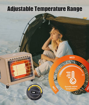 BRS-H23 Draagbare Tentkachel 1500W - Infrarood Verwarmer voor Camping & Buiten