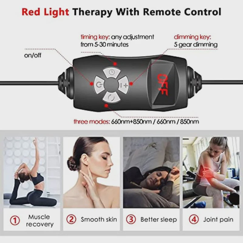 Professionele LED Roodlicht & Near-Infra Rood Therapie Lamp voor Gehele Lichaam & Gezicht