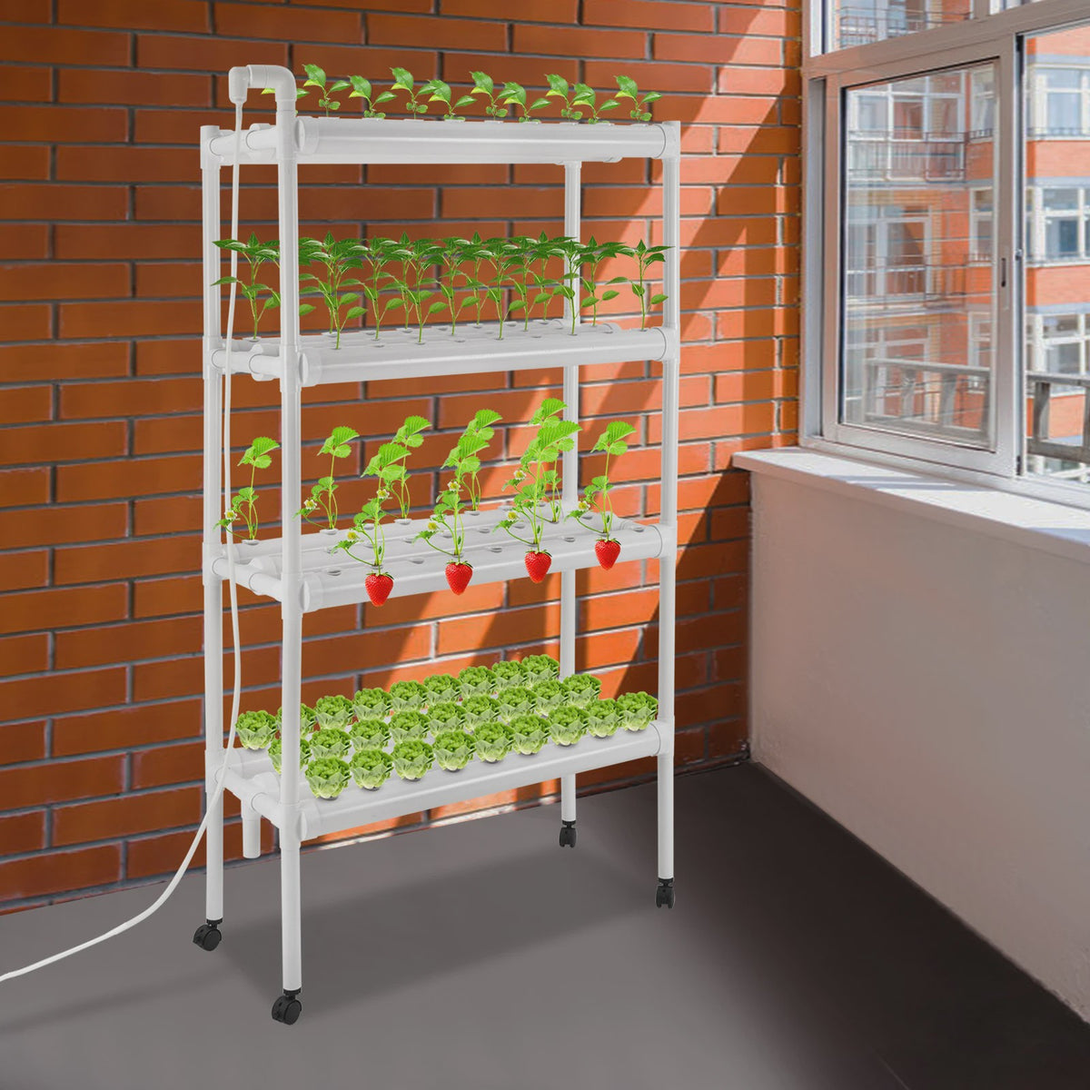 Draagbare Hydroponische Kweekset - 108 Plantplaatsen met Waterpomp & Timer