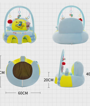 Pluche Baby Zitje met Speelboog - Leer Zitten & Voeden