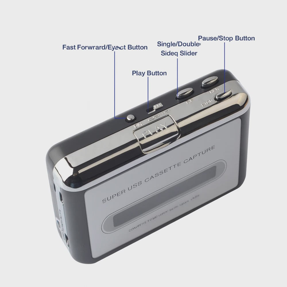 Draagbare Cassette Speler & MP3 Converter - Zet tapes om naar digitaal via USB