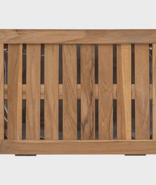 Natuurlijke Teak Houten Was Mand 50x35x60cm met Deksel - Badkamer Opbergmeubel