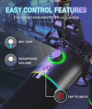 MAONO PD200X Dynamische XLR/USB Microfoon - Gaming, Streaming & Opnames met Mute & Gain Controle