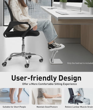 Ergonomische Voetensteun RVS - Verstelbaar & Stabiel voor Kantoor, Salon & Thuis