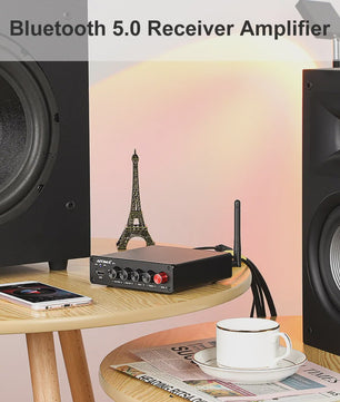 AIYIMA B01 2.1 Bluetooth Versterker TPA3116D2 - 100W HiFi Digitale Klasse D Audioversterker met Bass & Treble
