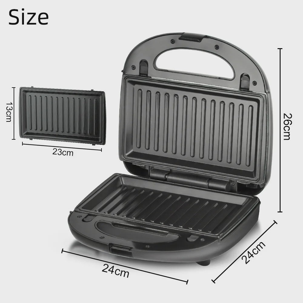 8-in-1 Multifunctionele Contactgrill & Wafelijzer - Wisselplaten voor Broodjes, Donuts, Wafels & Meer
