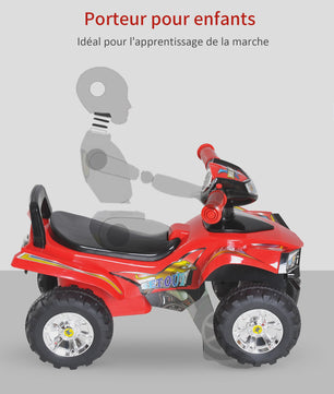 Kinder Loopquad met Licht & Geluid - Rood/Zwart (12-36 mnd)