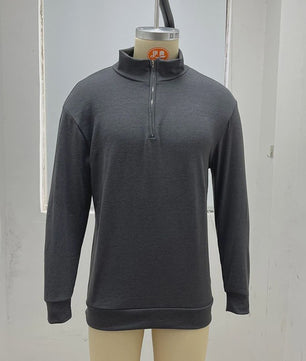 Heren Trui met Halve Rits en V-hals - Lichtgewicht Herfst/Winter Pullover