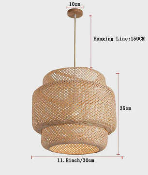 Moderne Bamboe Hanglamp - Handgeweven Kunst & Sfeervolle Verlichting