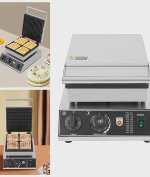 Professionele Wafelijzer 1750W met Timer & Temperatuurregeling - Antiaanbaklaag