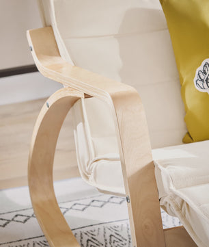 Luxe Schommelstoel Beige met Verstelbare Voetensteun & Draaifunctie | Comfortabel Relaxen