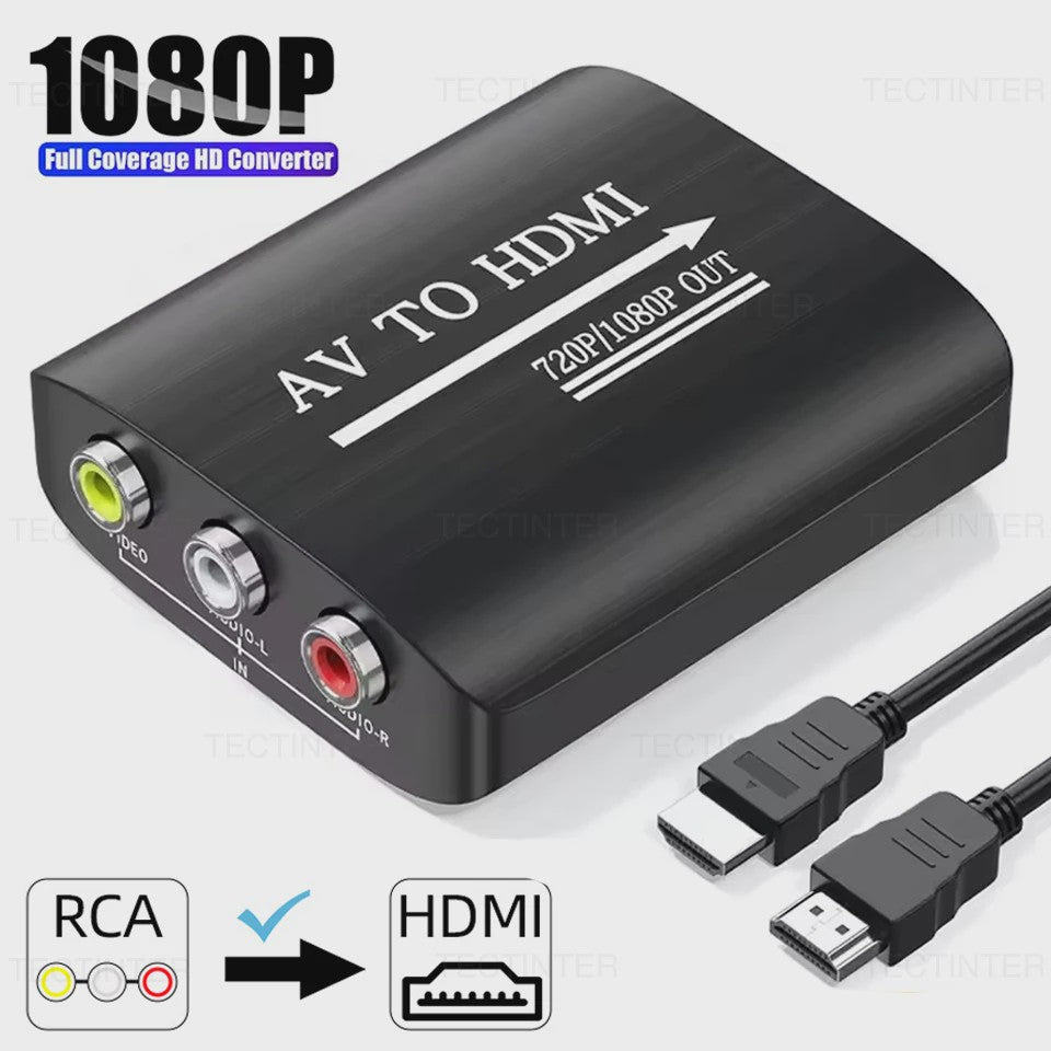 HD 1080P AV naar HDMI Converter voor Oude Consoles met USB Voeding