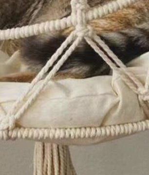 Handgeweven Macramé Kattenhangmat - Boho Stijl Hangend Kattenbed