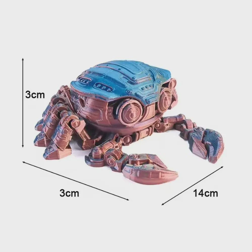 3D Geprinte Mechanische Krab - Beweegbaar Model Speelgoed