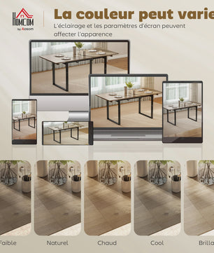 Uitschuifbare Eettafel Industrieel Stijl - 140-180 cm - Natuurlijk Hout Effect - Geschikt voor 6-8 Personen