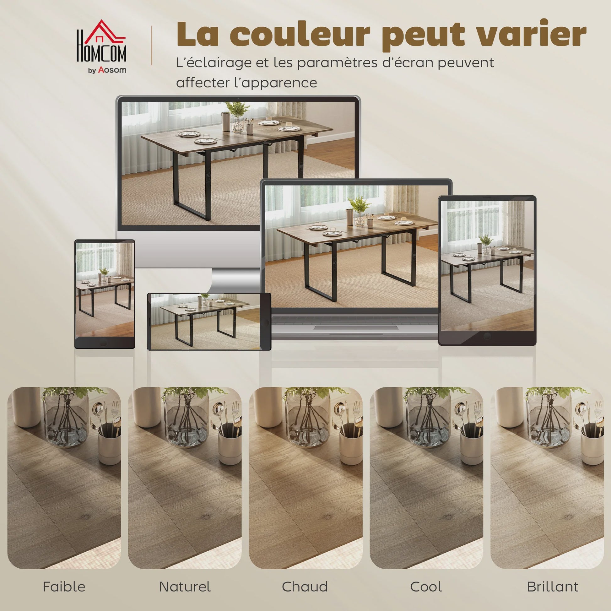 Uitschuifbare Eettafel Industrieel Stijl - 140-180 cm - Natuurlijk Hout Effect - Geschikt voor 6-8 Personen