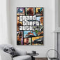 Grand Theft Auto Game Posters - Zelfklevend Muurdecoratie voor Fans