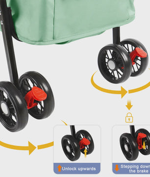 2-in-1 Honden- en Kattenbuggy met Afneembare Reiswieg - Tot 10 kg