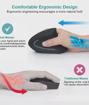 Ergonomische Verticale Draadloze Muis met Instelbare DPI voor PC en Laptop