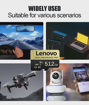 Lenovo High Endurance PRO Micro SDXC Kaart 512GB - 4K Video, Full HD, A2, V60