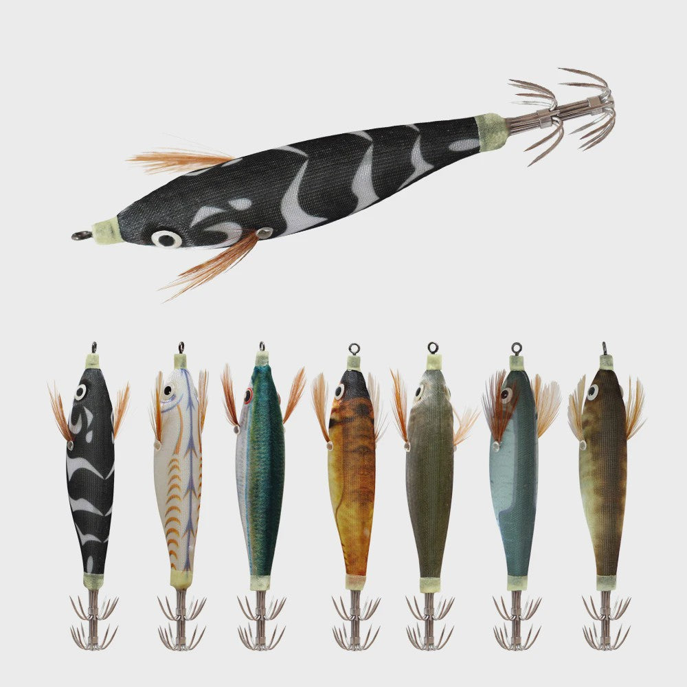 14-delige Set Vis Lures: Luminous Octopus & Inktvis Jigs met Dubbele Haken
