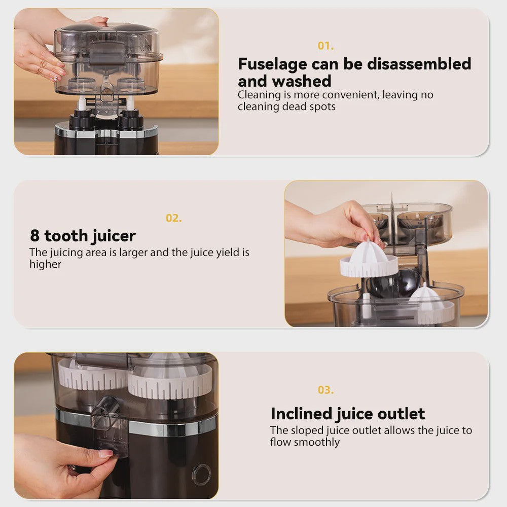 Compacte Dubbele Citruspers & Blender - 200W - Snel Gezond Sap