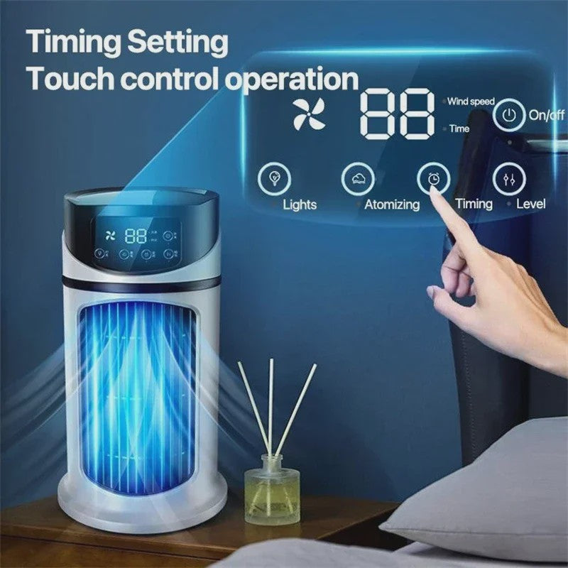 Draagbare Mini Air Cooler met USB - Multifunctionele Desktop Ventilator & Luchtkoeler met Timer