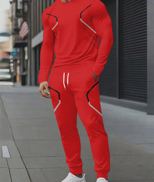 Herenset: Ronde Hals Sweater & Broek met 3D Print - Streetwear Lente/Herfst 2025
