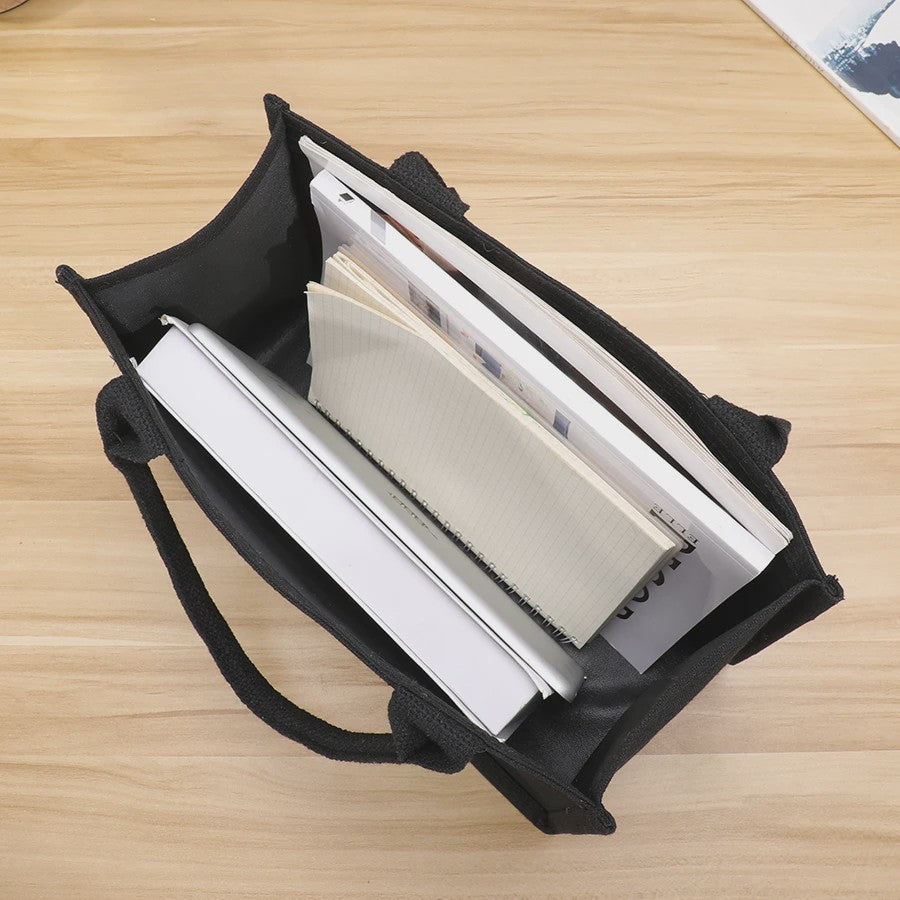Ruime Zwarte Canvas Tote Bag - Handige Shopper voor Dames en Heren