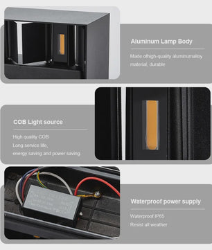 Aluminium LED Wandlamp Buiten IP65 Waterdicht - 12W/24W - Warm & Koel Wit