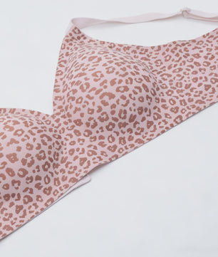 Seamless Beugelvrije BH met Luipaardprint - Diepe V-hals & Push-up Effect