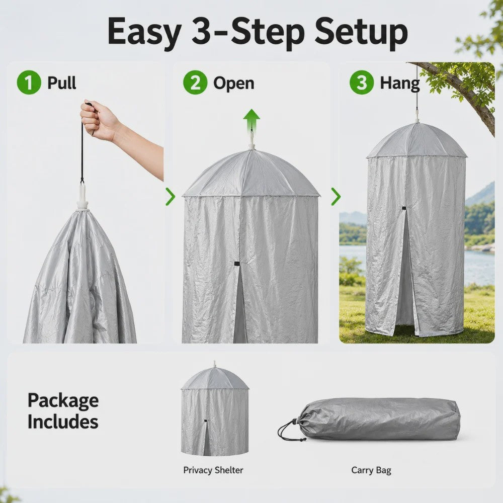 Draagbare Privacy Shelter Tent - Pop-Up Omkleed- en Douchetent voor Camping & Outdoor (77/90cm)