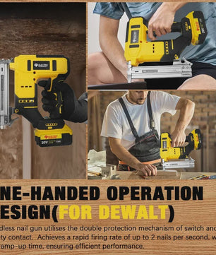 Draadloze Elektrische Tacker 10-30mm met Verstelbare Diepte - Compatibel met Dewalt 20V Accu