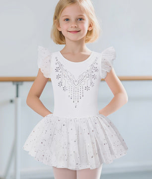 Meisjes Balletpakje met Glitter Tutu Rok & Strass Versiering - Dans & Gymnastiek