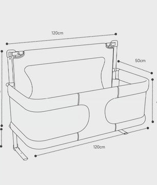 Baby Bedside Crib 120x50cm - Slaap Veilig Naast Je Baby