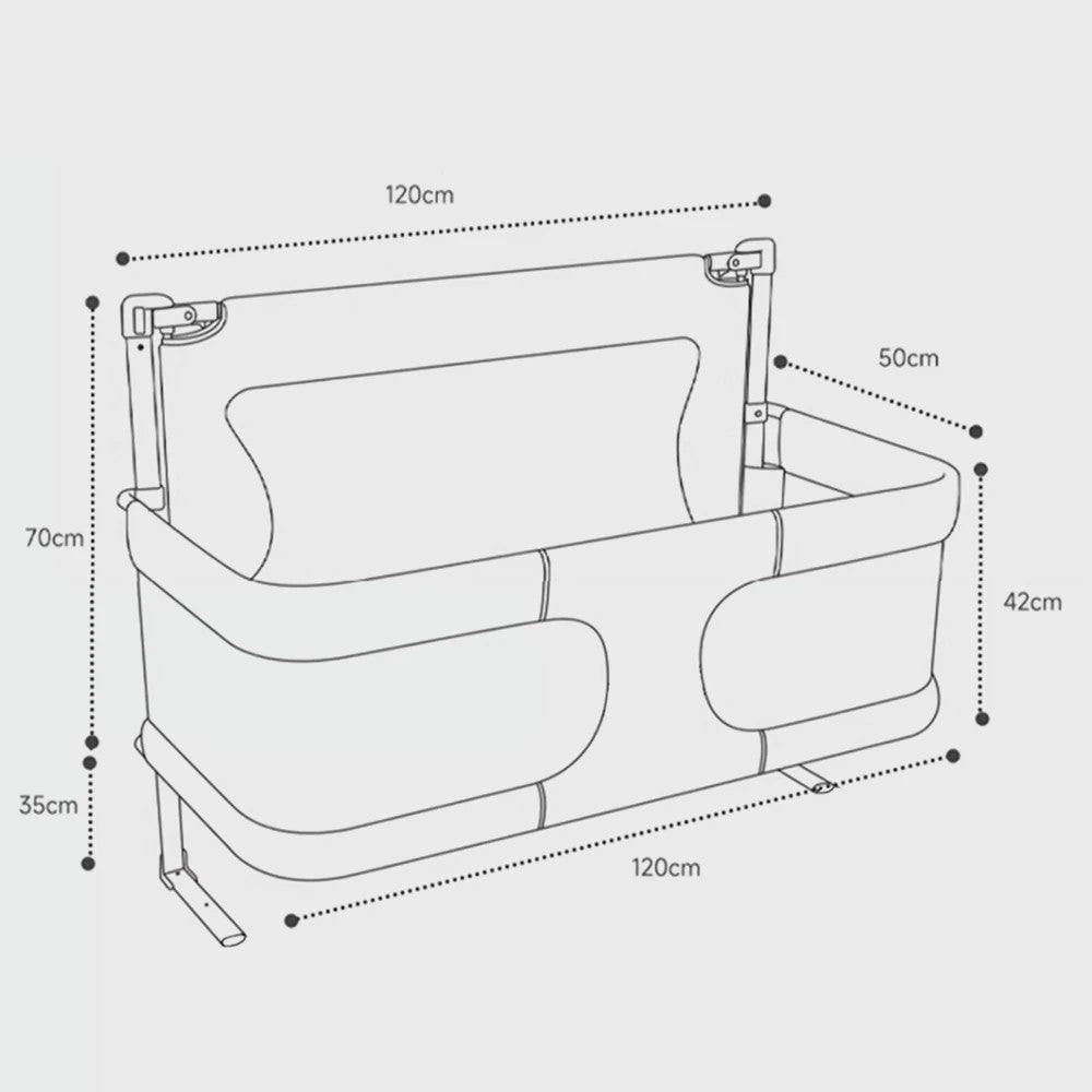 Baby Bedside Crib 120x50cm - Slaap Veilig Naast Je Baby