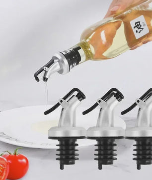 Set van 4x Wijnfles Stop & Olijfolie Schenktuit - Lekvrije Keuken Bar Accessoires