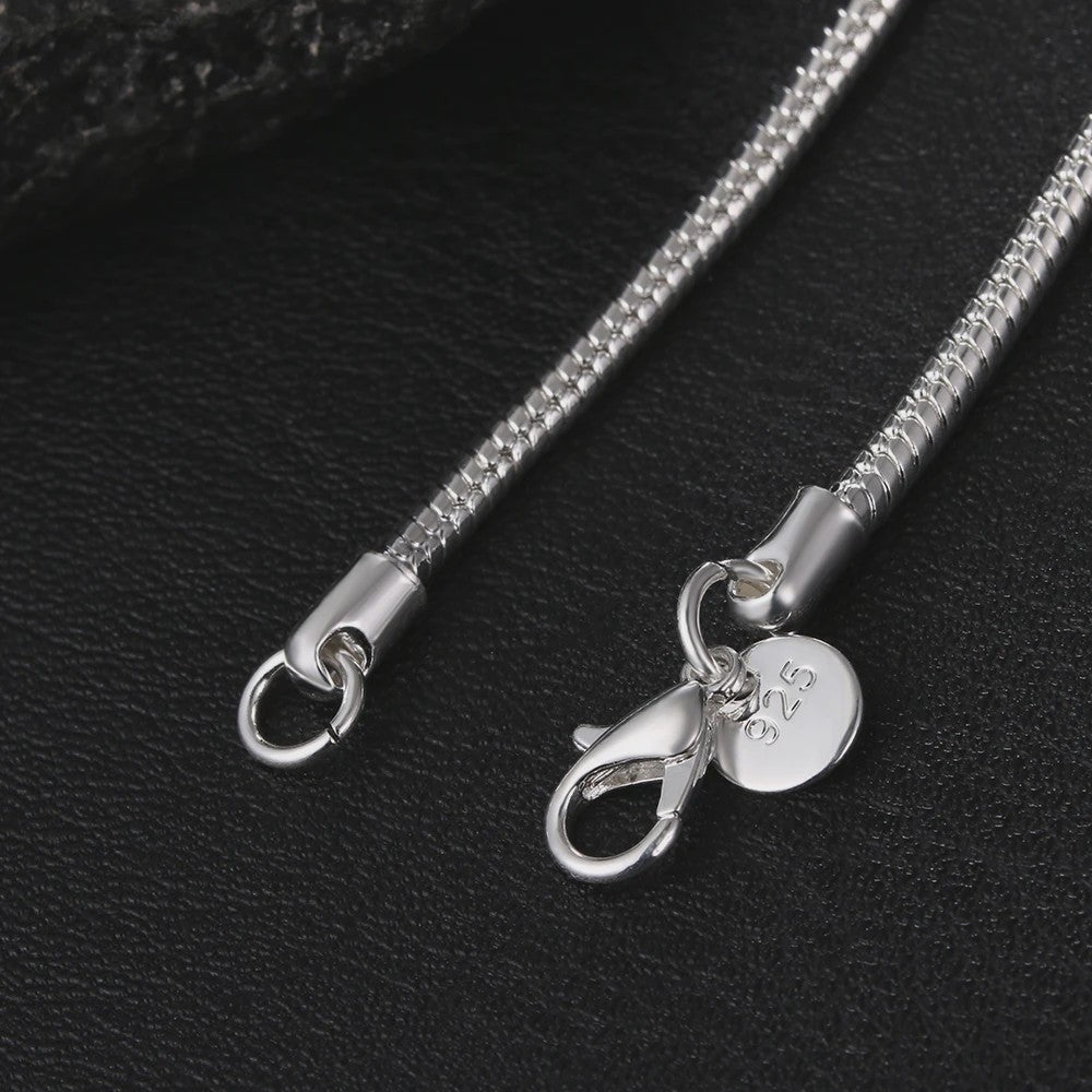 Zilveren Slangenhalsketting 925 Sterling Zilver - 45-60cm, 1-3mm Dik - Voor Heren & Dames - Perfect voor Hangers