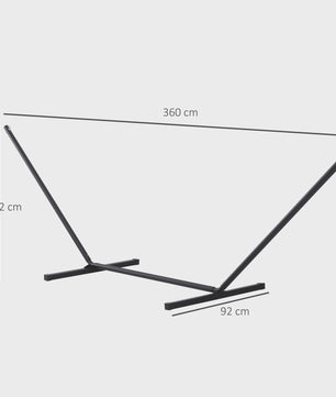 Outsunny Robuuste Metalen Ondersteuning voor Hangmat - Zwart - 3.60m