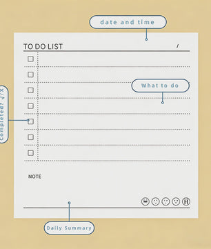 Mini Notitieboek PU Leer - Dagelijkse Planner & To-Do Lijst met Lint Bladwijzer