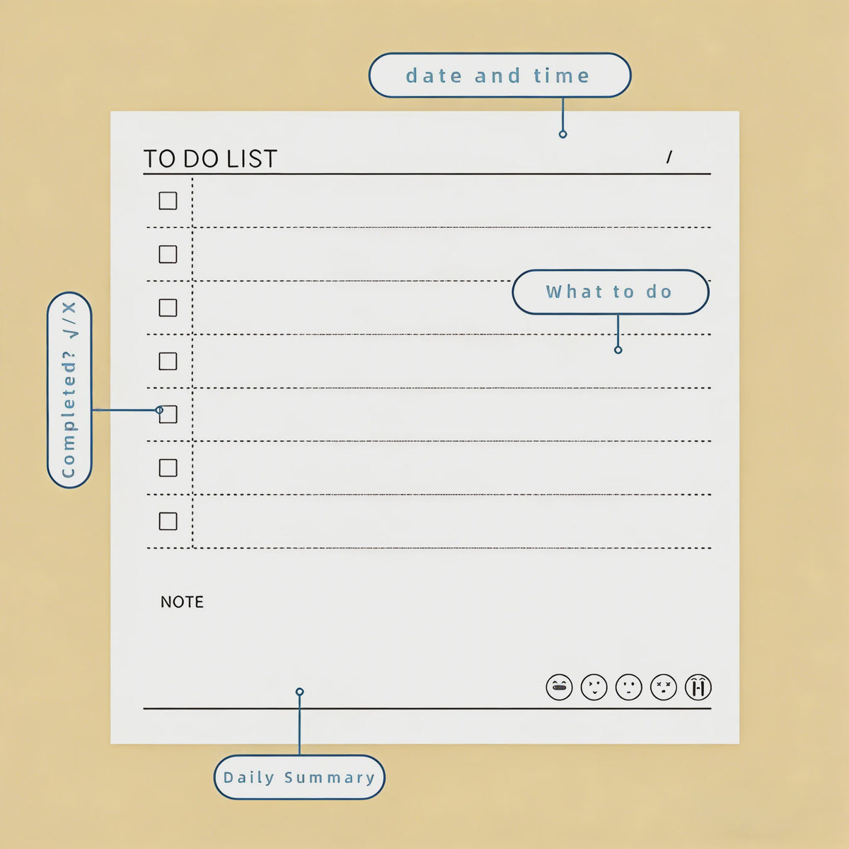 Mini Notitieboek PU Leer - Dagelijkse Planner & To-Do Lijst met Lint Bladwijzer