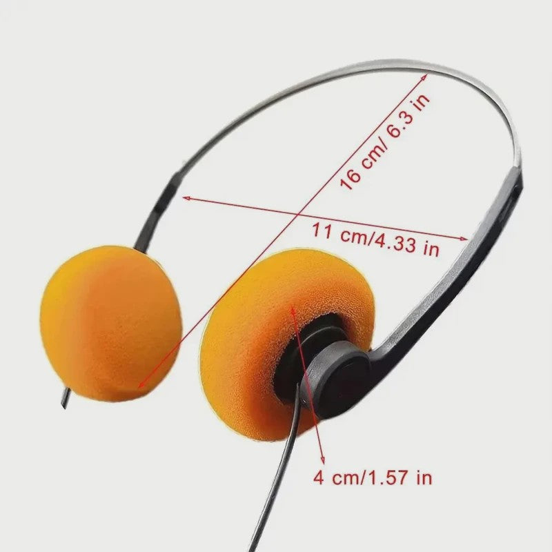 Retro 3.5mm Bedrade Koptelefoon - Universeel, Noise Cancelling, Lichtgewicht voor Muziek & Sport