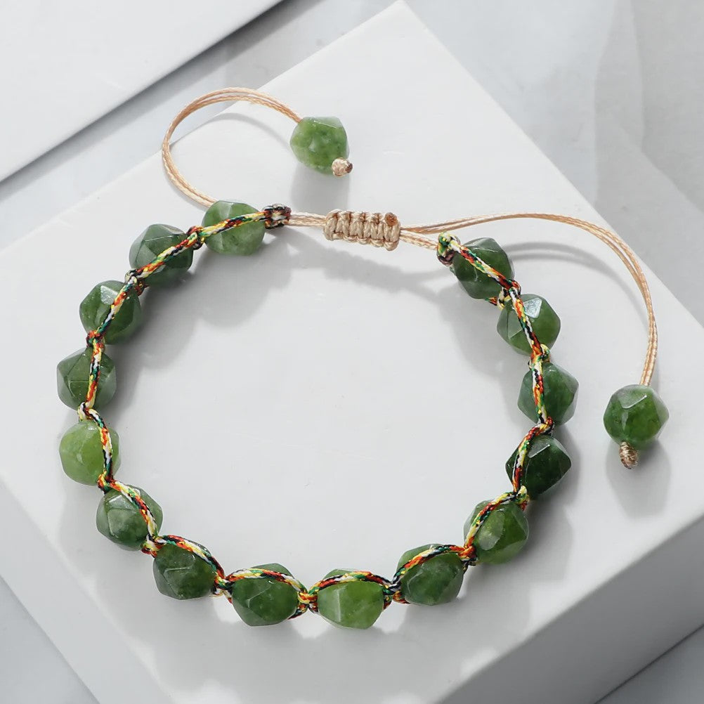 Unieke Kralen Armband - Natuurlijke Tijgeroog, Amethist & Rozenkwarts - Verstelbaar