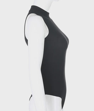 Zwarte Mouwloze Bodycon Jumpsuit - Stijlvolle Streetwear Bodysuit